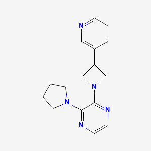 molecular formula C16H19N5 B5295173 2-[3-(3-pyridinyl)-1-azetidinyl]-3-(1-pyrrolidinyl)pyrazine 