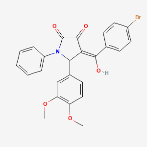 molecular formula C25H20BrNO5 B5295196 4-(4-bromobenzoyl)-5-(3,4-dimethoxyphenyl)-3-hydroxy-1-phenyl-1,5-dihydro-2H-pyrrol-2-one 