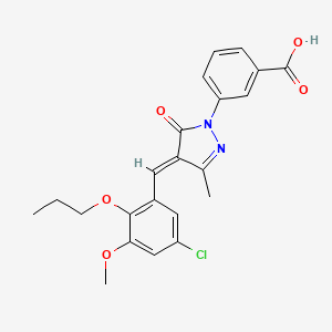 molecular formula C22H21ClN2O5 B5295226 3-[4-(5-chloro-3-methoxy-2-propoxybenzylidene)-3-methyl-5-oxo-4,5-dihydro-1H-pyrazol-1-yl]benzoic acid 