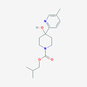 molecular formula C16H24N2O3 B5295248 isobutyl 4-hydroxy-4-(5-methylpyridin-2-yl)piperidine-1-carboxylate 