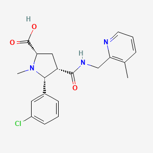 molecular formula C20H22ClN3O3 B5295258 (2S*,4S*,5R*)-5-(3-chlorophenyl)-1-methyl-4-({[(3-methylpyridin-2-yl)methyl]amino}carbonyl)pyrrolidine-2-carboxylic acid 