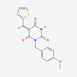 1-(4-methoxybenzyl)-5-(2-thienylmethylene)-2,4,6(1H,3H,5H)-pyrimidinetrione