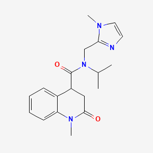 molecular formula C19H24N4O2 B5295278 N-isopropyl-1-methyl-N-[(1-methyl-1H-imidazol-2-yl)methyl]-2-oxo-1,2,3,4-tetrahydroquinoline-4-carboxamide 