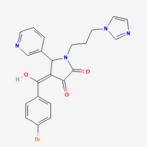 molecular formula C22H19BrN4O3 B5295286 4-(4-bromobenzoyl)-3-hydroxy-1-[3-(1H-imidazol-1-yl)propyl]-5-(3-pyridinyl)-1,5-dihydro-2H-pyrrol-2-one 