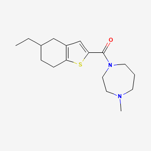 molecular formula C17H26N2OS B5295303 1-[(5-ethyl-4,5,6,7-tetrahydro-1-benzothien-2-yl)carbonyl]-4-methyl-1,4-diazepane 