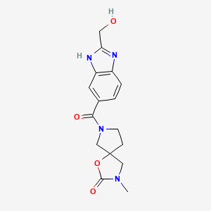 molecular formula C16H18N4O4 B5295327 7-{[2-(hydroxymethyl)-1H-benzimidazol-5-yl]carbonyl}-3-methyl-1-oxa-3,7-diazaspiro[4.4]nonan-2-one 
