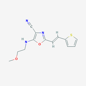 5-[(2-methoxyethyl)amino]-2-[2-(2-thienyl)vinyl]-1,3-oxazole-4-carbonitrile