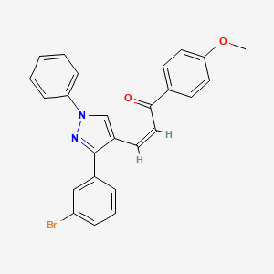 molecular formula C25H19BrN2O2 B5295359 3-[3-(3-bromophenyl)-1-phenyl-1H-pyrazol-4-yl]-1-(4-methoxyphenyl)-2-propen-1-one 