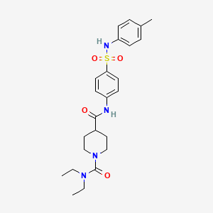 molecular formula C24H32N4O4S B5295368 N~1~,N~1~-diethyl-N~4~-(4-{[(4-methylphenyl)amino]sulfonyl}phenyl)-1,4-piperidinedicarboxamide 
