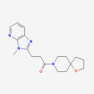 molecular formula C18H24N4O2 B5295402 8-[3-(3-methyl-3H-imidazo[4,5-b]pyridin-2-yl)propanoyl]-1-oxa-8-azaspiro[4.5]decane 