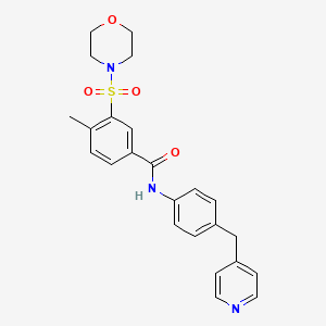molecular formula C24H25N3O4S B5295415 4-methyl-3-(4-morpholinylsulfonyl)-N-[4-(4-pyridinylmethyl)phenyl]benzamide 