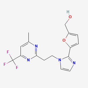 molecular formula C16H15F3N4O2 B5295418 [5-(1-{2-[4-methyl-6-(trifluoromethyl)pyrimidin-2-yl]ethyl}-1H-imidazol-2-yl)-2-furyl]methanol 