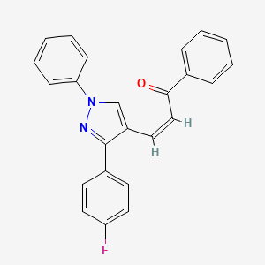 molecular formula C24H17FN2O B5295425 3-[3-(4-fluorophenyl)-1-phenyl-1H-pyrazol-4-yl]-1-phenyl-2-propen-1-one 