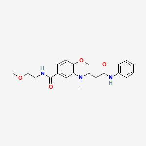 molecular formula C21H25N3O4 B5295430 3-(2-anilino-2-oxoethyl)-N-(2-methoxyethyl)-4-methyl-3,4-dihydro-2H-1,4-benzoxazine-6-carboxamide 