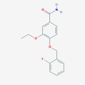 molecular formula C16H16FNO3 B5295441 3-ethoxy-4-[(2-fluorobenzyl)oxy]benzamide 
