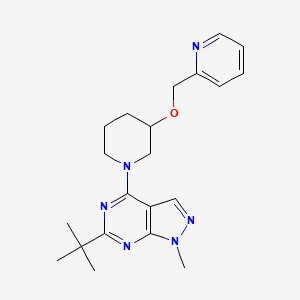 molecular formula C21H28N6O B5295456 6-tert-butyl-1-methyl-4-[3-(2-pyridinylmethoxy)-1-piperidinyl]-1H-pyrazolo[3,4-d]pyrimidine 
