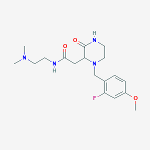 molecular formula C18H27FN4O3 B5295459 N-[2-(dimethylamino)ethyl]-2-[1-(2-fluoro-4-methoxybenzyl)-3-oxo-2-piperazinyl]acetamide 