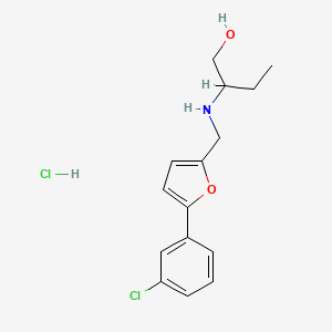 molecular formula C15H19Cl2NO2 B5295470 2-({[5-(3-chlorophenyl)-2-furyl]methyl}amino)-1-butanol hydrochloride 