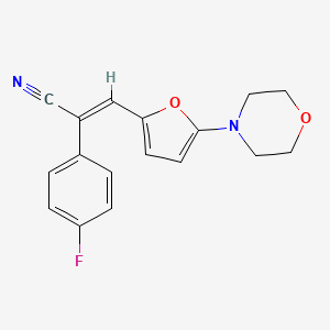 molecular formula C17H15FN2O2 B5295478 2-(4-fluorophenyl)-3-[5-(4-morpholinyl)-2-furyl]acrylonitrile 