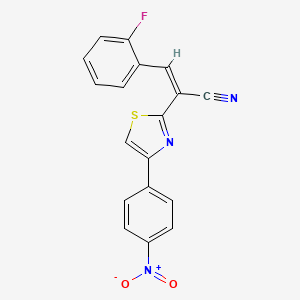 molecular formula C18H10FN3O2S B5295488 3-(2-fluorophenyl)-2-[4-(4-nitrophenyl)-1,3-thiazol-2-yl]acrylonitrile 