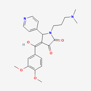 molecular formula C23H27N3O5 B5295541 4-(3,4-dimethoxybenzoyl)-1-[3-(dimethylamino)propyl]-3-hydroxy-5-(4-pyridinyl)-1,5-dihydro-2H-pyrrol-2-one 