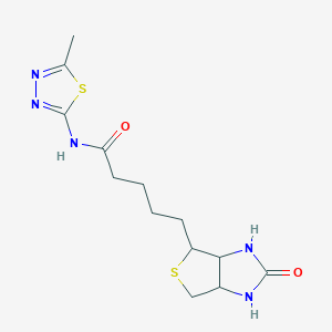 molecular formula C13H19N5O2S2 B5295555 N-(5-methyl-1,3,4-thiadiazol-2-yl)-5-(2-oxohexahydro-1H-thieno[3,4-d]imidazol-4-yl)pentanamide 