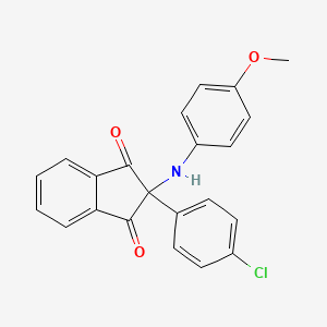 molecular formula C22H16ClNO3 B5295564 2-(4-chlorophenyl)-2-[(4-methoxyphenyl)amino]-1H-indene-1,3(2H)-dione 