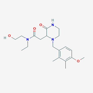 molecular formula C20H31N3O4 B5295581 N-ethyl-N-(2-hydroxyethyl)-2-[1-(4-methoxy-2,3-dimethylbenzyl)-3-oxo-2-piperazinyl]acetamide 