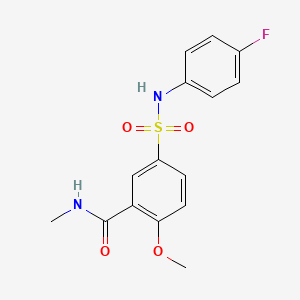 molecular formula C15H15FN2O4S B5295606 5-{[(4-fluorophenyl)amino]sulfonyl}-2-methoxy-N-methylbenzamide 