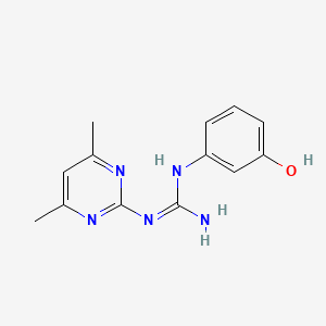 molecular formula C13H15N5O B5295628 N-(4,6-dimethyl-2-pyrimidinyl)-N'-(3-hydroxyphenyl)guanidine 