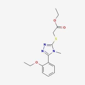 molecular formula C15H19N3O3S B5295646 ethyl {[5-(2-ethoxyphenyl)-4-methyl-4H-1,2,4-triazol-3-yl]thio}acetate 