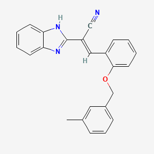 molecular formula C24H19N3O B5295657 2-(1H-benzimidazol-2-yl)-3-{2-[(3-methylbenzyl)oxy]phenyl}acrylonitrile 