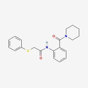 molecular formula C20H22N2O2S B5295661 2-(phenylthio)-N-[2-(1-piperidinylcarbonyl)phenyl]acetamide 