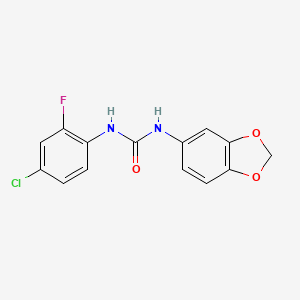 molecular formula C14H10ClFN2O3 B5295680 N-1,3-benzodioxol-5-yl-N'-(4-chloro-2-fluorophenyl)urea 