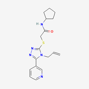 molecular formula C17H21N5OS B5295684 2-{[4-allyl-5-(3-pyridinyl)-4H-1,2,4-triazol-3-yl]thio}-N-cyclopentylacetamide 