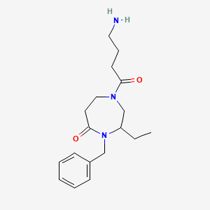 molecular formula C18H27N3O2 B5295689 1-(4-aminobutanoyl)-4-benzyl-3-ethyl-1,4-diazepan-5-one hydrochloride 