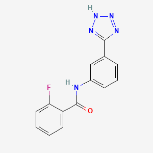 molecular formula C14H10FN5O B5295697 2-fluoro-N-[3-(1H-tetrazol-5-yl)phenyl]benzamide 