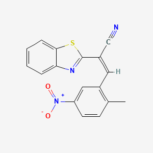 molecular formula C17H11N3O2S B5295699 2-(1,3-benzothiazol-2-yl)-3-(2-methyl-5-nitrophenyl)acrylonitrile 