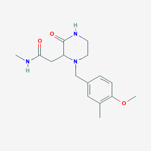 molecular formula C16H23N3O3 B5295705 2-[1-(4-methoxy-3-methylbenzyl)-3-oxo-2-piperazinyl]-N-methylacetamide 
