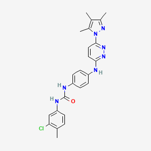 molecular formula C24H24ClN7O B5295711 N-(3-chloro-4-methylphenyl)-N'-(4-{[6-(3,4,5-trimethyl-1H-pyrazol-1-yl)-3-pyridazinyl]amino}phenyl)urea 