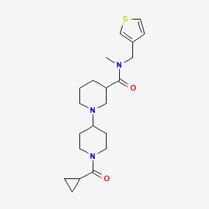 molecular formula C21H31N3O2S B5295717 1'-(cyclopropylcarbonyl)-N-methyl-N-(3-thienylmethyl)-1,4'-bipiperidine-3-carboxamide 