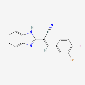 molecular formula C16H9BrFN3 B5295719 2-(1H-benzimidazol-2-yl)-3-(3-bromo-4-fluorophenyl)acrylonitrile 
