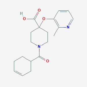 molecular formula C19H24N2O4 B5295721 1-(cyclohex-3-en-1-ylcarbonyl)-4-[(2-methylpyridin-3-yl)oxy]piperidine-4-carboxylic acid 