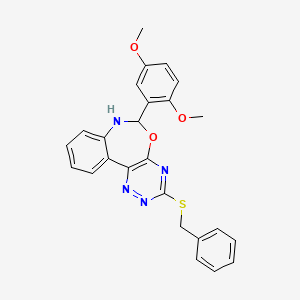 molecular formula C25H22N4O3S B5295733 3-(benzylthio)-6-(2,5-dimethoxyphenyl)-6,7-dihydro[1,2,4]triazino[5,6-d][3,1]benzoxazepine 