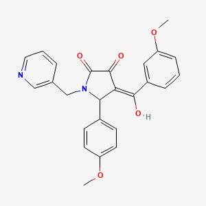 molecular formula C25H22N2O5 B5295747 3-hydroxy-4-(3-methoxybenzoyl)-5-(4-methoxyphenyl)-1-(3-pyridinylmethyl)-1,5-dihydro-2H-pyrrol-2-one 