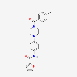 molecular formula C24H25N3O3 B5295779 N-{4-[4-(4-ethylbenzoyl)-1-piperazinyl]phenyl}-2-furamide 