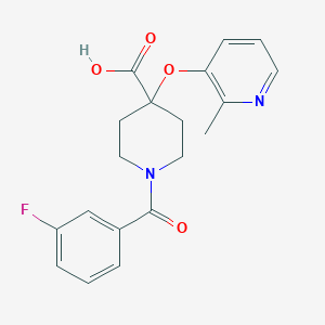 molecular formula C19H19FN2O4 B5295802 1-(3-fluorobenzoyl)-4-[(2-methylpyridin-3-yl)oxy]piperidine-4-carboxylic acid 