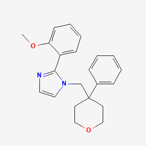 molecular formula C22H24N2O2 B5295817 2-(2-methoxyphenyl)-1-[(4-phenyltetrahydro-2H-pyran-4-yl)methyl]-1H-imidazole 