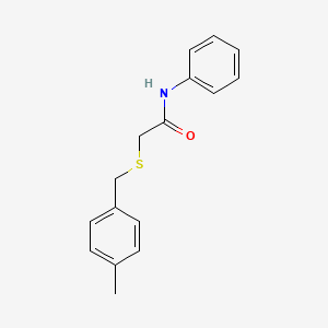 molecular formula C16H17NOS B5295859 2-[(4-methylbenzyl)thio]-N-phenylacetamide 