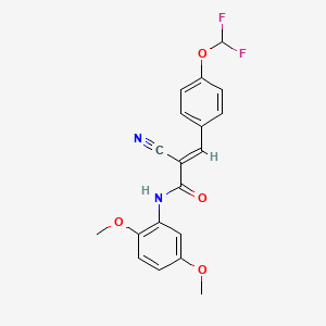 molecular formula C19H16F2N2O4 B5295860 2-cyano-3-[4-(difluoromethoxy)phenyl]-N-(2,5-dimethoxyphenyl)acrylamide 